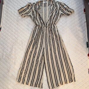 MSCH Striped Beige and Black Jumpsuit